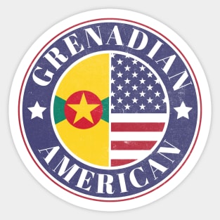 Proud Grenadian-American Badge - Grenada Flag Sticker